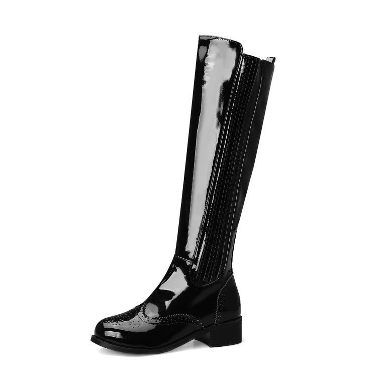 Womens Boots Shoes Knee High  Warm Low Heel  Motorcycle