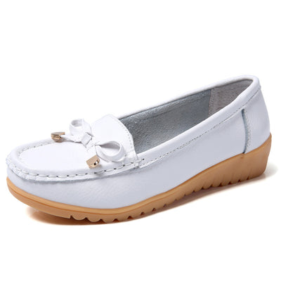 Middle-aged And Elderly Single Shoes White Shoes Womens Slope Heel Non-slip Nurse Shoes