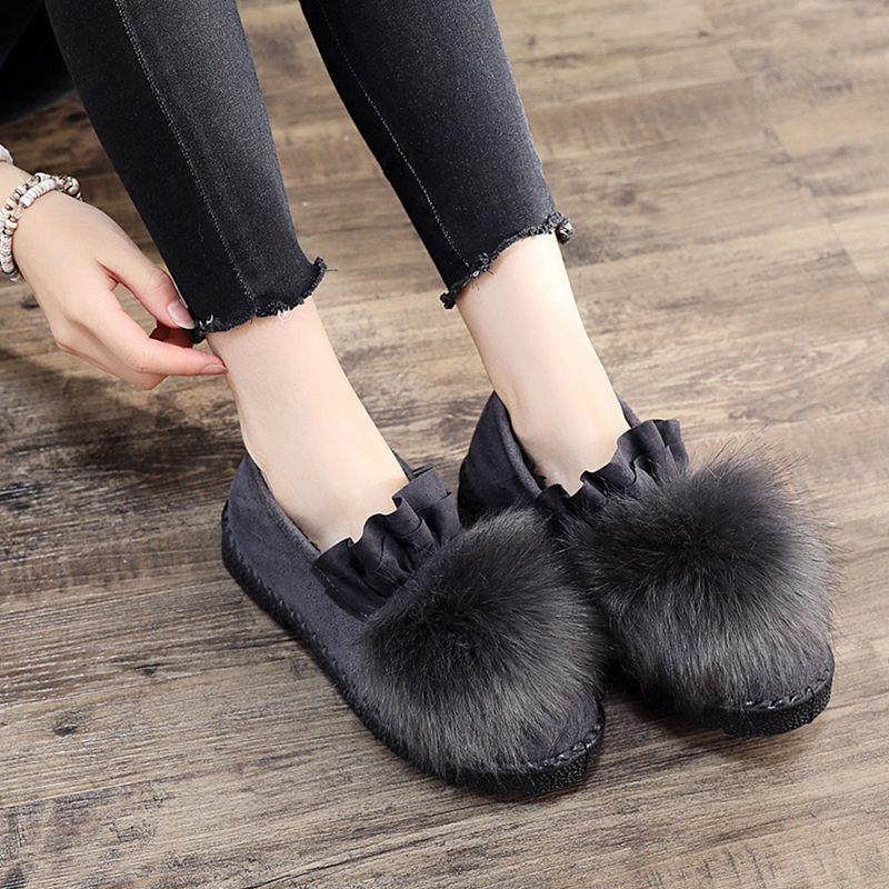 Womens Cotton Fleece Winter Beanie Shoes